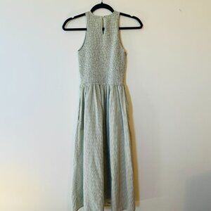 Madewell The Melody Smocked Midi Dress - Pistachio